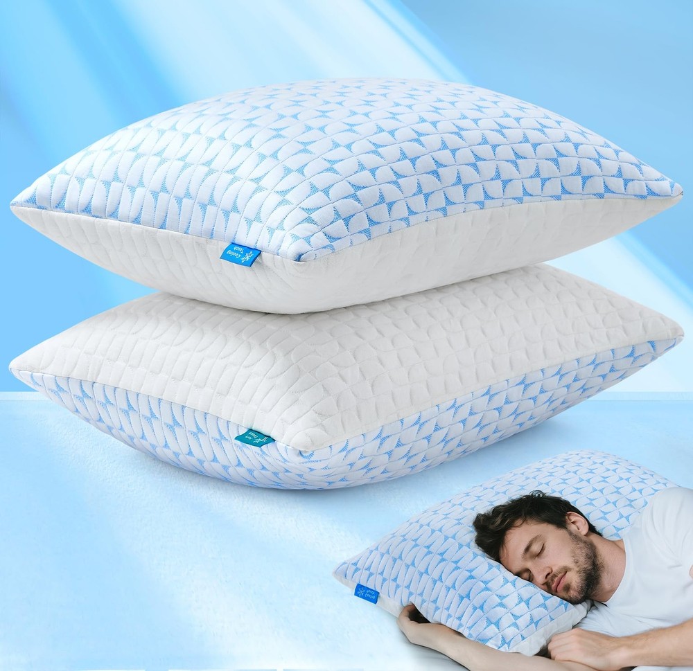 Cooling Adjustable Loft Shredded Memory Foam Firm Pillow for Side Sleepers