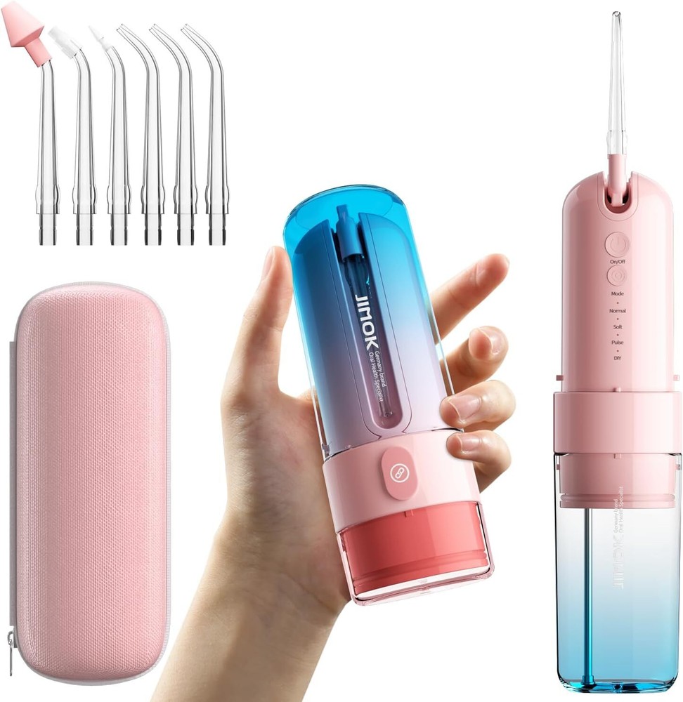 Water Dental Flosser Cordless for Teeth Portable Oral Irrigator, 4modes with DIY