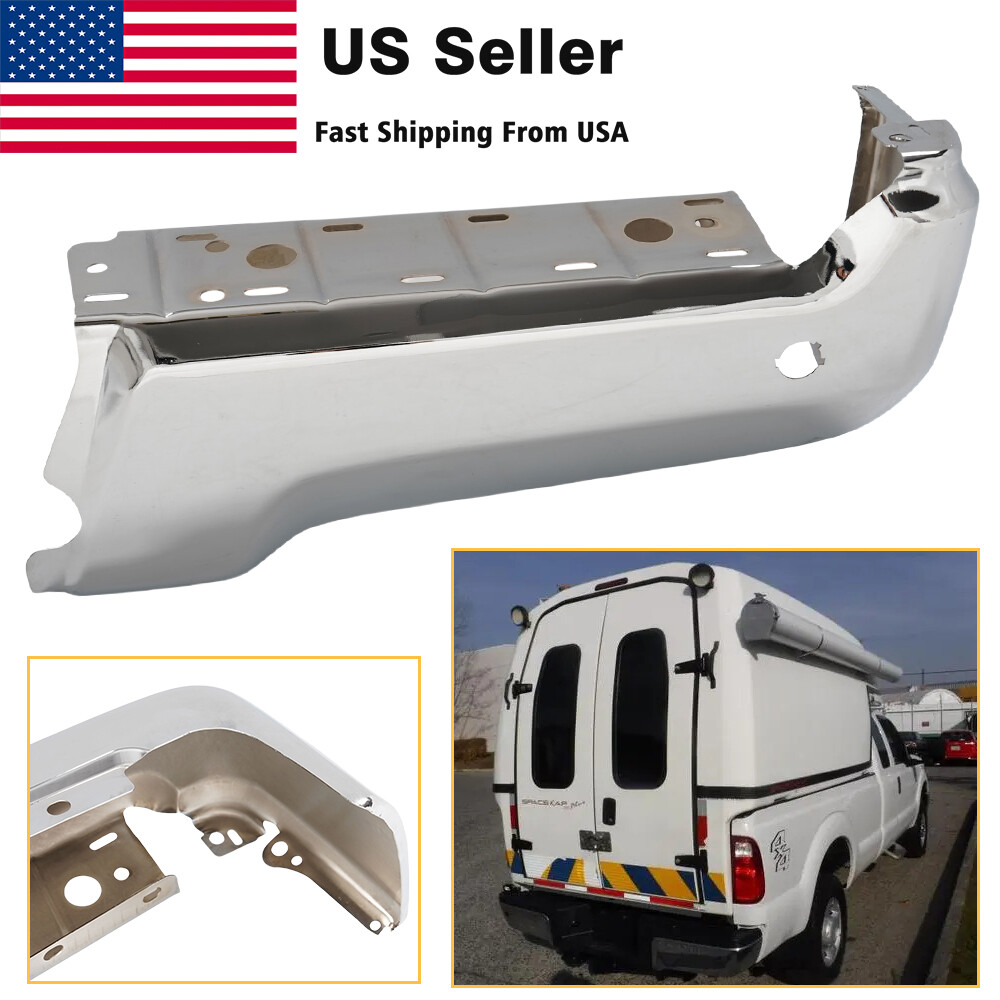 Chrome Steel Rear RH Bumper Face Bar Fits 2017-2022 Ford F250 F350 w/ Park CA