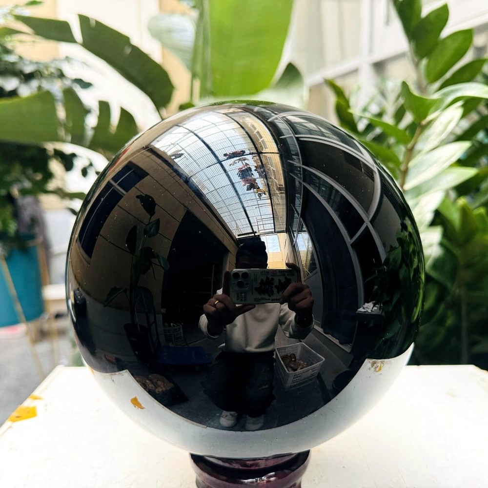 22.35LB  Natural black obsidian ball repair quartz crystal ball gift Healing