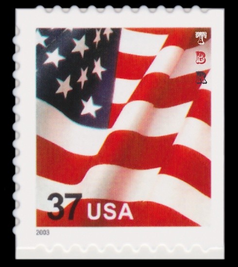 3634b Flag 37c Small 2003 Date Variety Single Die Cut 11 BK291A MNH - Buy Now-image