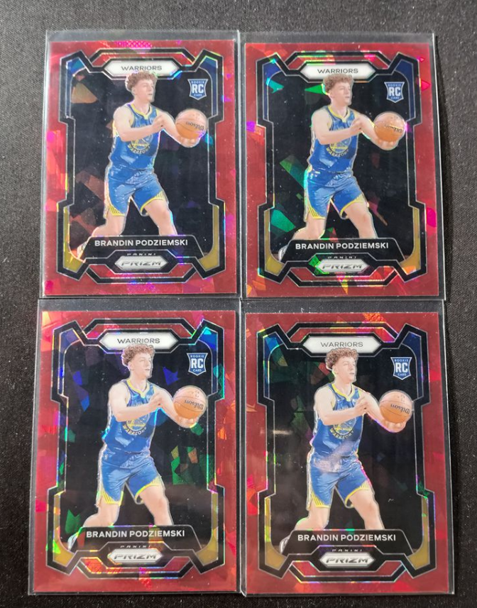 Brandin Podziemski 2023-24 Panini Prizm Red Ice Cracked RC #147 Rookie Lots4 -GK