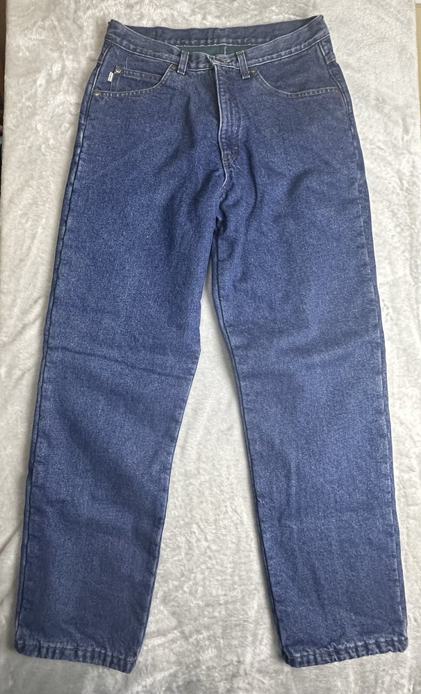 LL Bean Double L Relaxed Fit Fleece Lined Denim Blue Jeans Men’s Sz 32x32 VTG