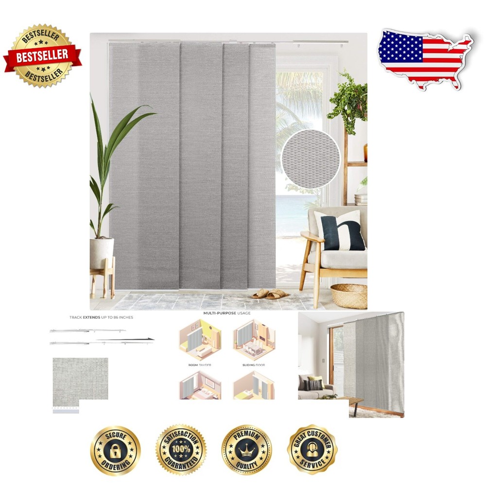 Elegant Adjustable Vertical Blinds - Perfect for Sliding Glass Doors & Rooms