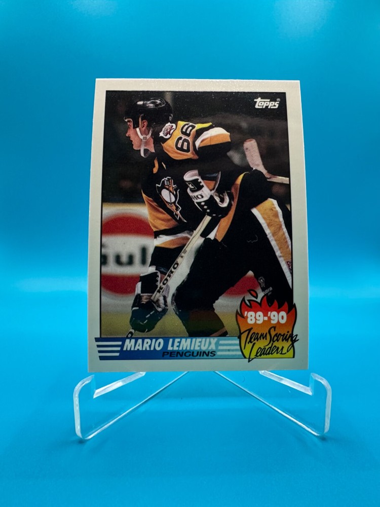 1990 Topps Tiffany Mario Lemieux #17 HOF Hockey Card