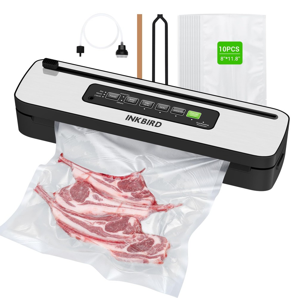 Powerful 130W Vacuum Sealer Machine for Liquid Moist and Dry Foods with 6 Modes