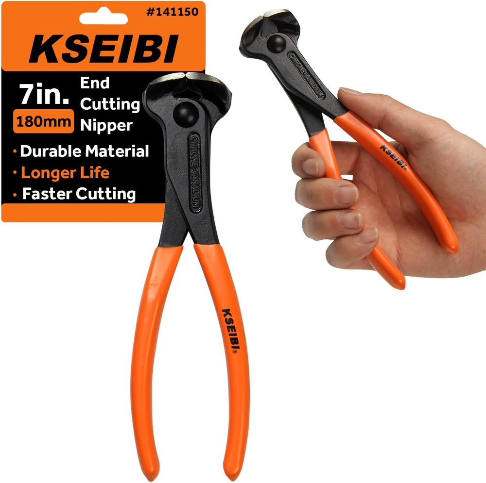 141150 End Cutting Pliers 7 Inch Grip Handle Black Finish Chrome Vanadium Steel