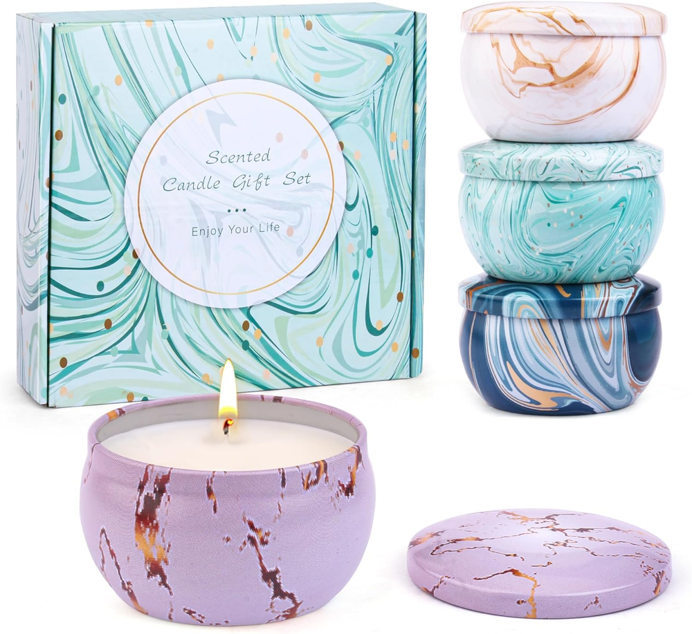 Christmas Candle Gifts - Scented Candles Gifts Set for Women, 4 Packs Aromathera