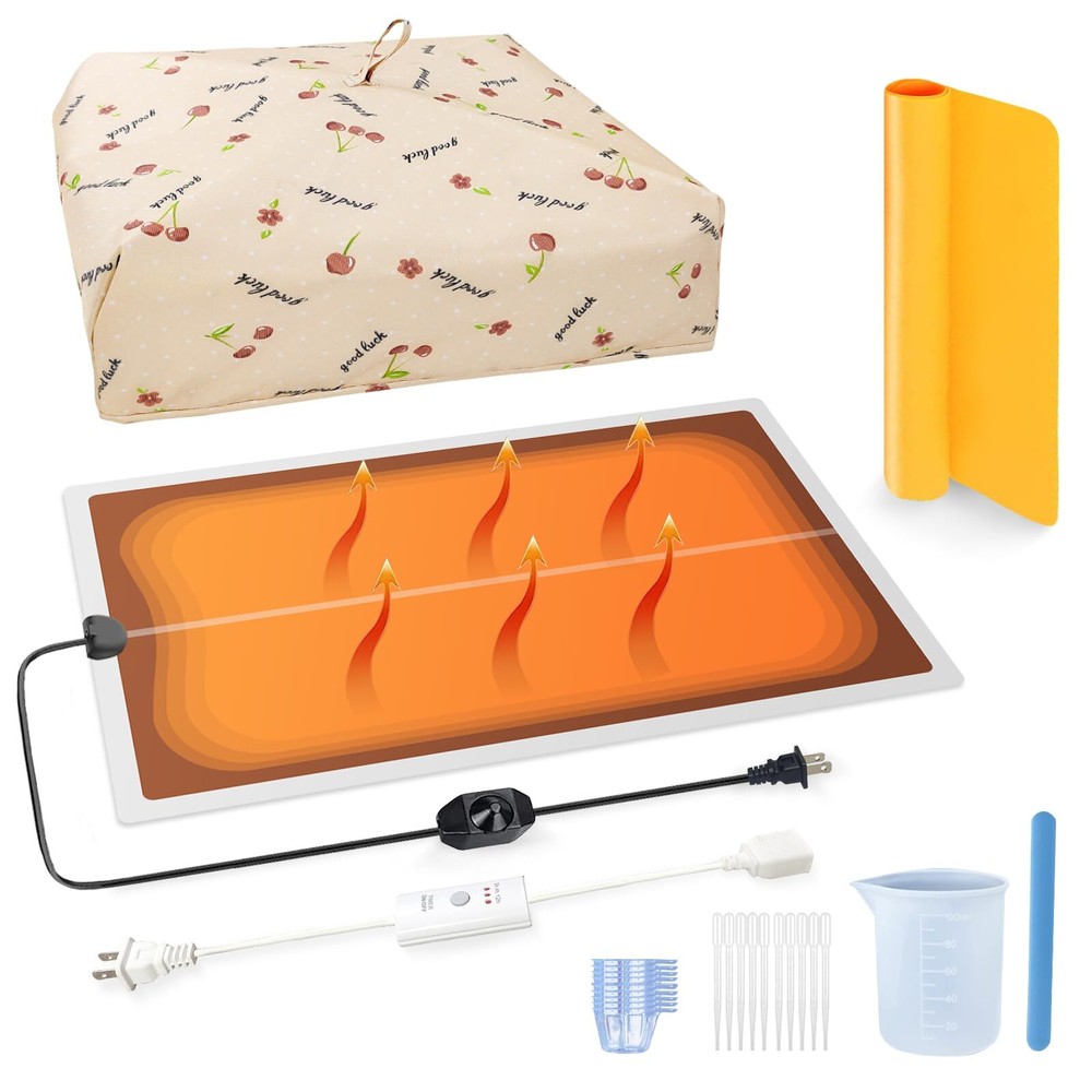 26-Piece Epoxy Resin Curing Kit with Heating Mat and Timer for Craft Projects