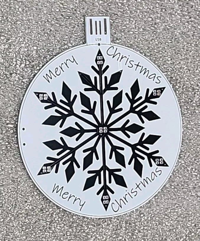 Unique White PCB Christmas Decoration - Snowflake Design