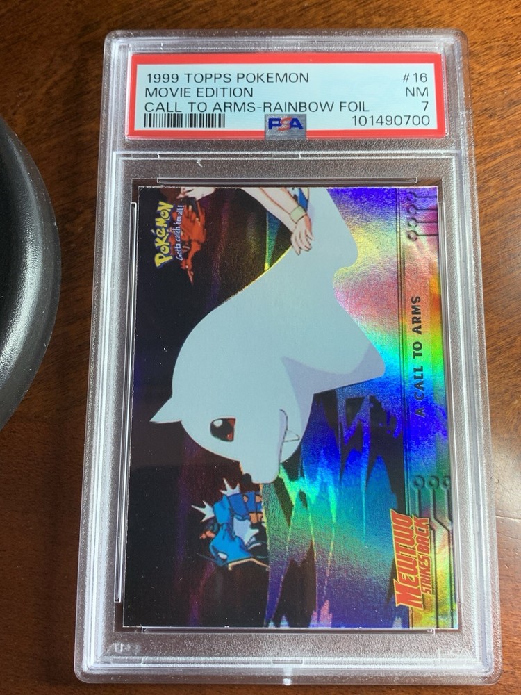 1999 Topps Pokemon Movie Edition #16 A Call To Arms Rainbow Foil PSA 7 Near Mint