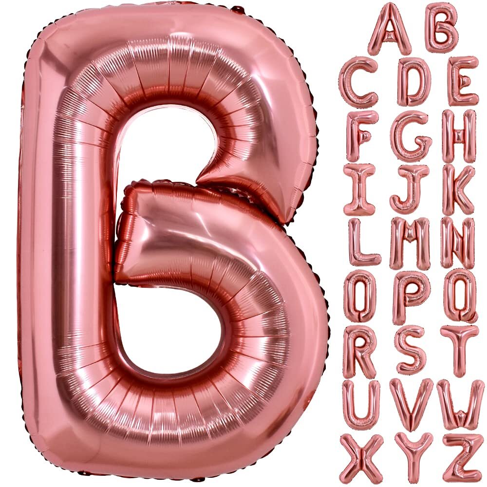 TONIFUL 40 Inch Large Rose Gold Letter B Balloons Giant Alphabet Letter Ballo...