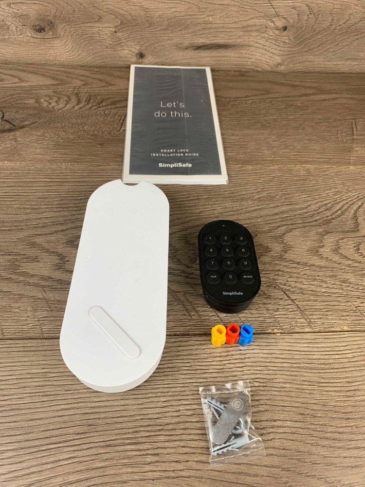 SimpliSafe Smart Lock White & PIN Pad Wireless Door Home Security - Open Box