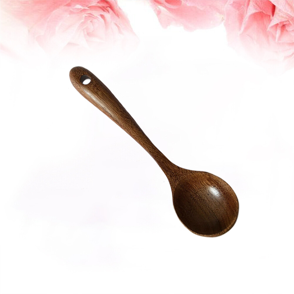 Wooden Single Serving Soup Spoon Deep Cooking Spoons Kitchen Utensils