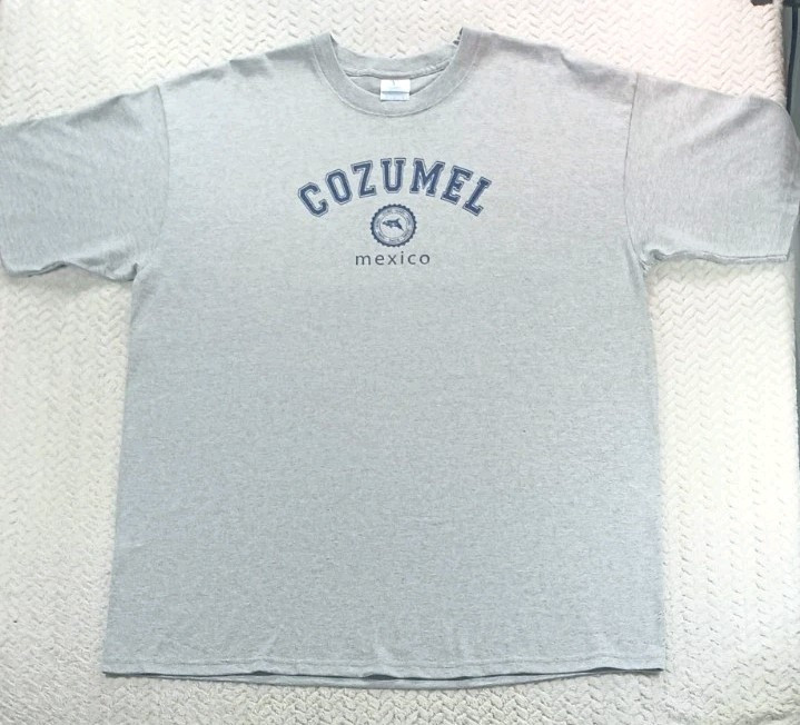 Yazbek Heavyweight Grey XL Cozumel Mexico T-shirt Short Sleeve