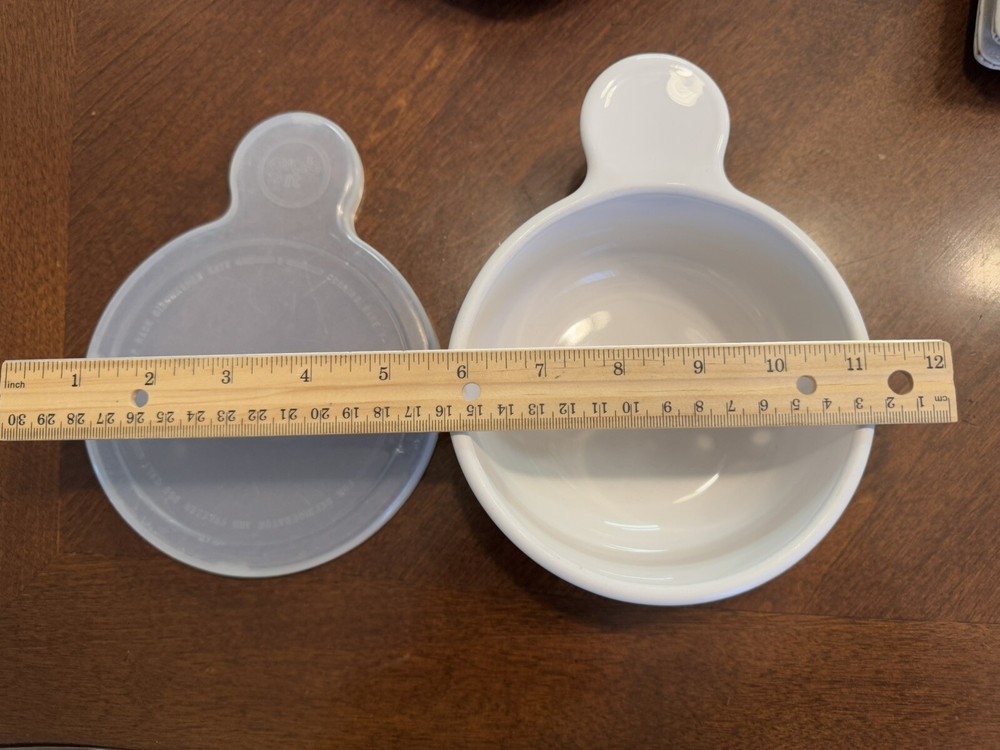 Classic Corning Ware White 15oz Soup Chili Bowl with Plastic Lid EUC