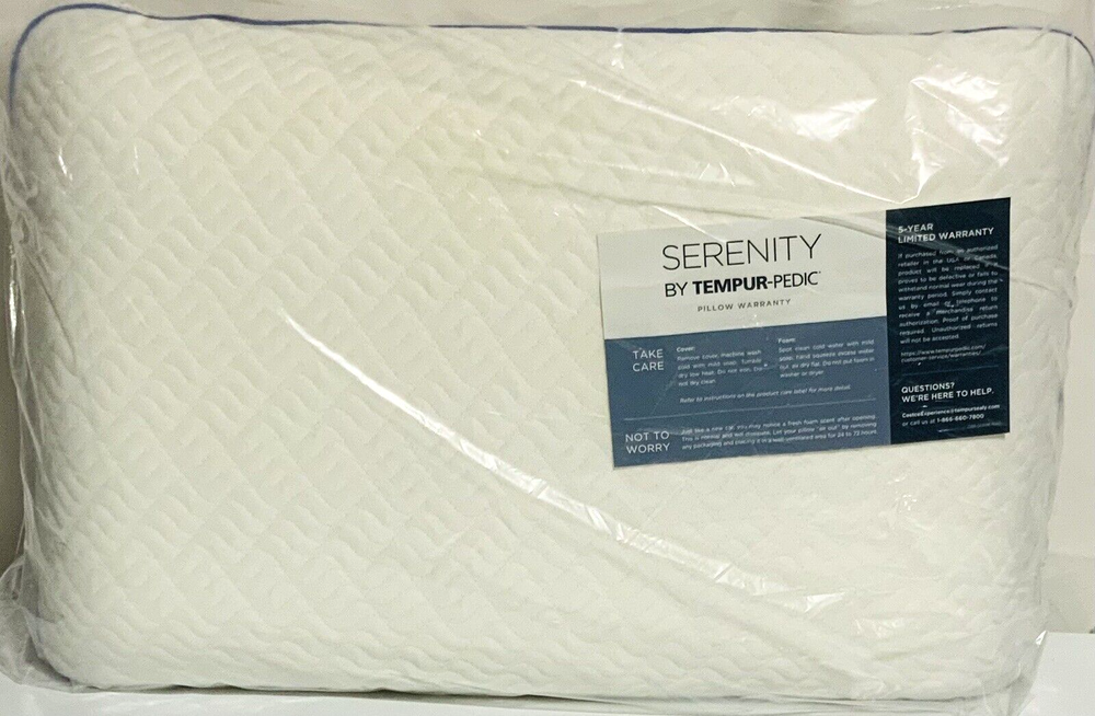 NEW SERENITY MEMORY FOAM PILLOW BY TEMPUR-PEDIC STANDARD/QUEEN