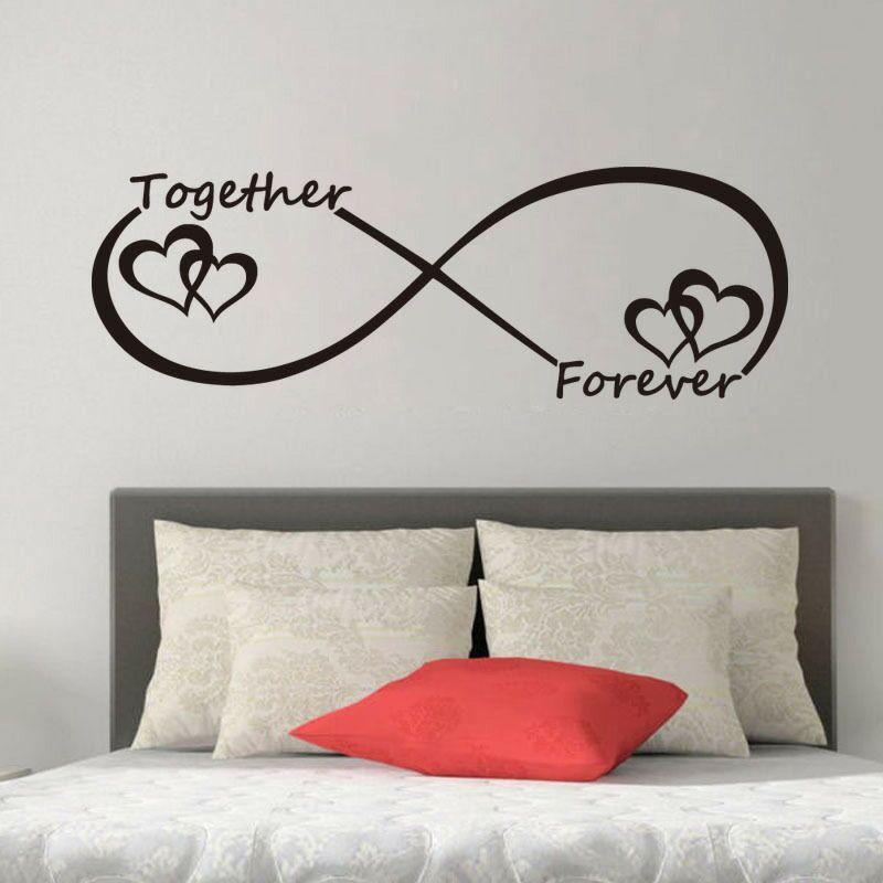 Romantic Black Plastic Love Figurine Wall Mount Home Decor Sticker  