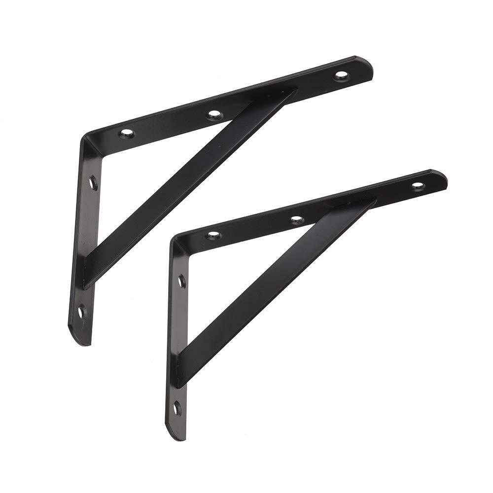 Dewell 2 Pcs 8inch Tripod Triangle Shelf Brackets, Wall Mounted Shelf Support...