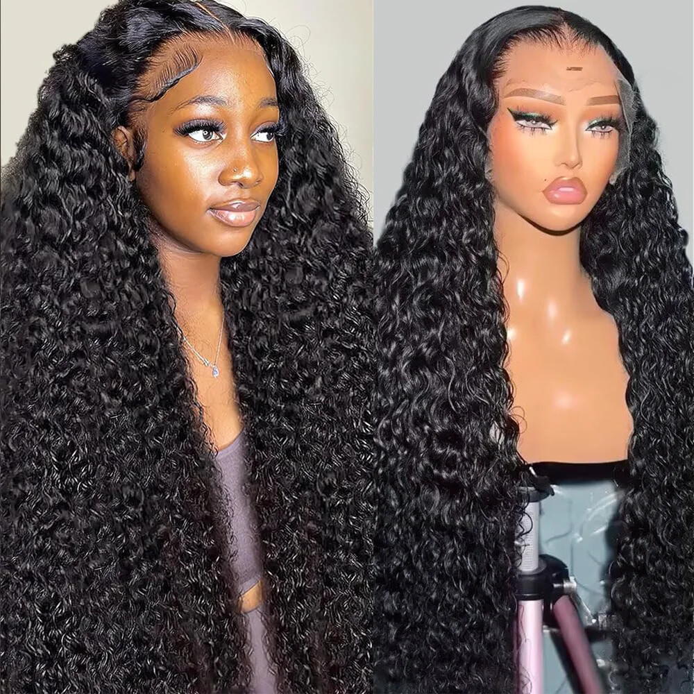 Deep Wave HD Brazilian Human Hair Wig 13x4 13x6 Glueless Transparent Lace Front