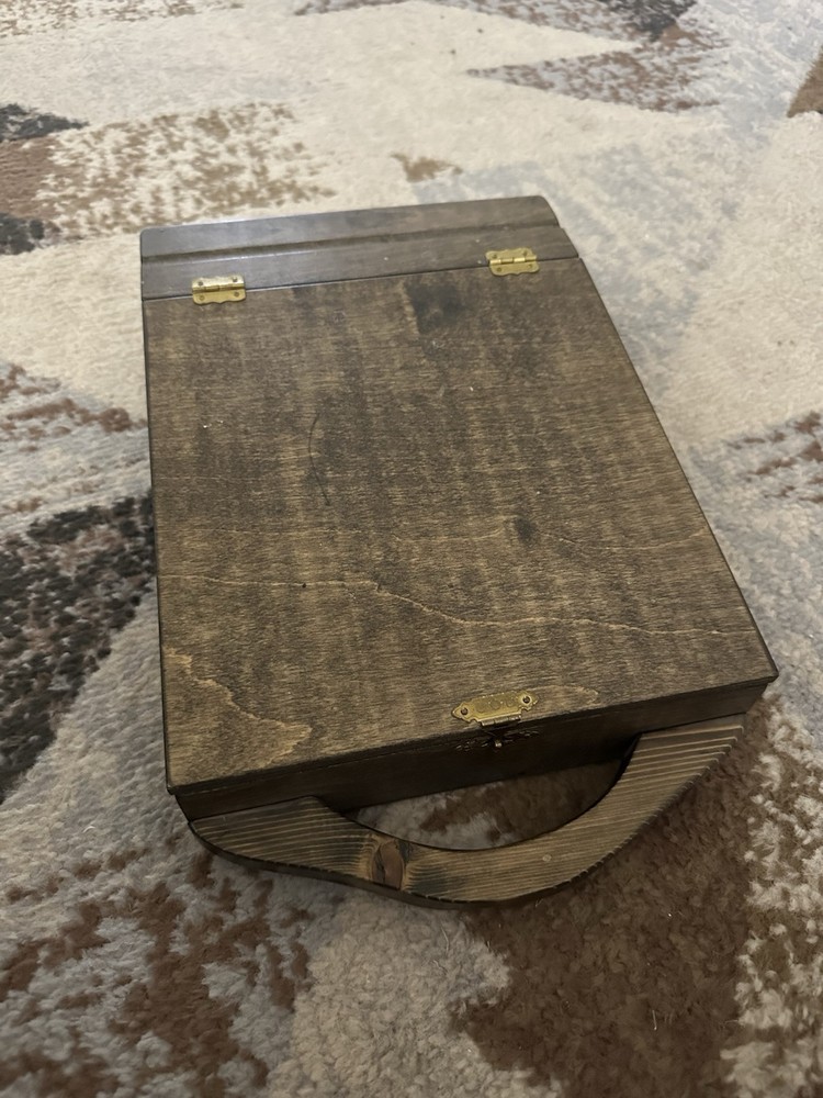 Vintage Wooden Artist Paint Box Portable Carrying Case for Trinkets and Knick Knacks