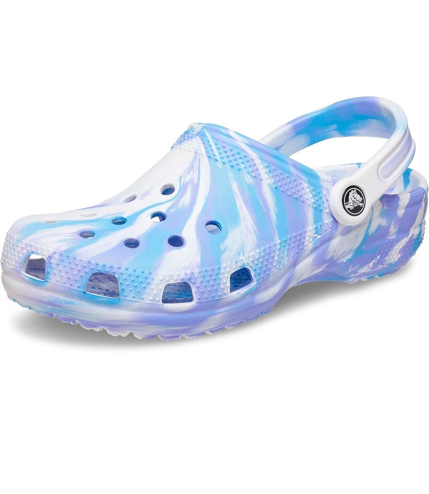 Crocs Men's and Women's Shoes - Classic Marble Tie Dye Clogs, Size 13.