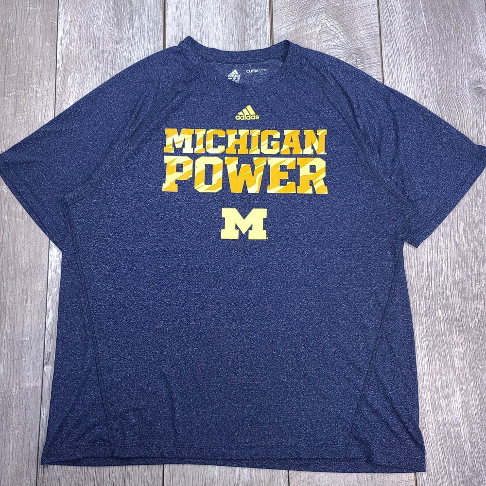 Adidas Mens Michigan Wolverines Shirt Size XL Climalite Athletic Performance