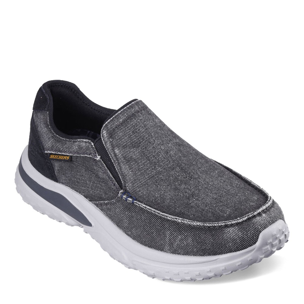 Men's Skechers, Relaxed Fit: Solvano – Varone Slip-On 210799-BLK Black Canvas