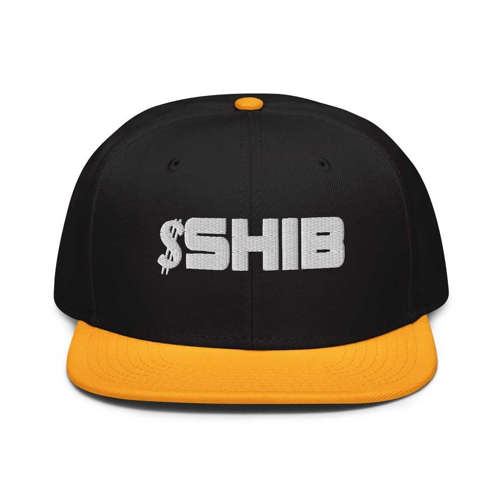 $SHIB Shiba Inu Coin Ticker Cryptocurrency Snapback Hat Flat Bill Cap-image