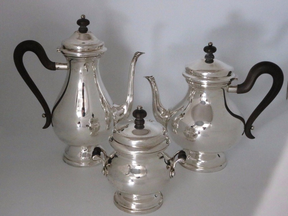 Buccellati Sterling Silver Coffee Tea Pot and Sugar Set  
