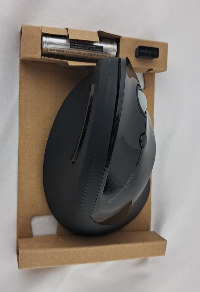 Kensington Pro Fit Ergo Vertical Wireless Mouse in Sleek Black Design