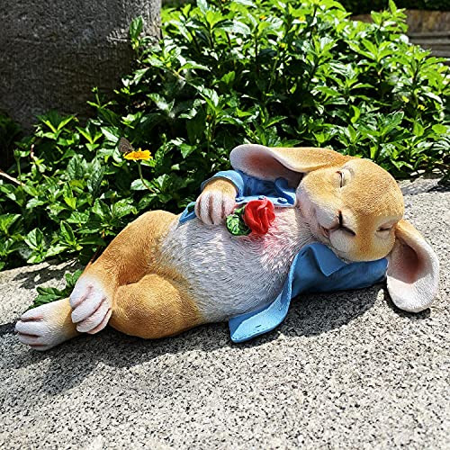 Garden Statues Rabbit, Fantasy Bunny Outdoor Art Décor Animal Figurines
