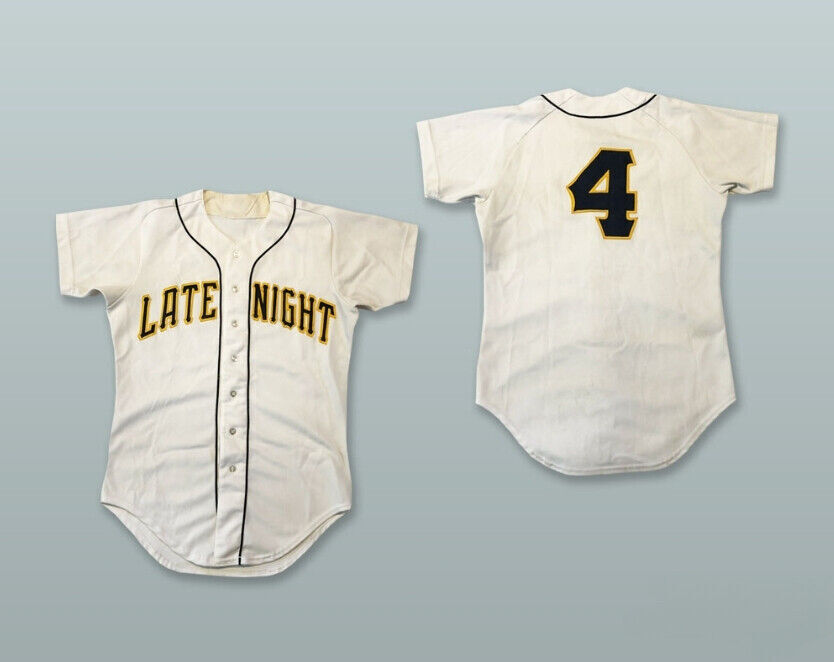 Custom Late Night with David Letterman #4 Baseball Jersey Youth/Men's White Sewn