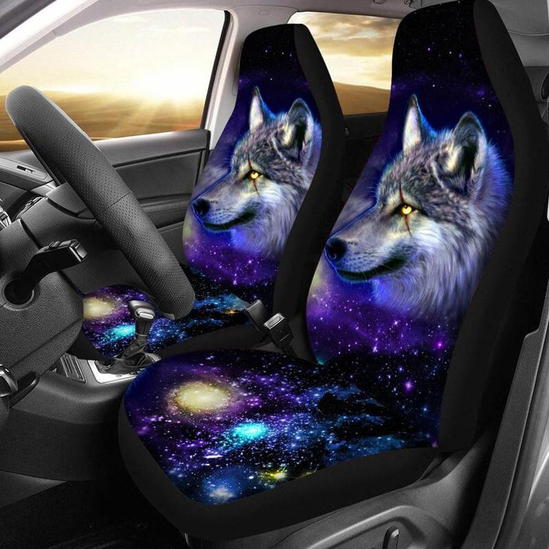 Five Seats Car Seat Covers Protector Comfortable 3D Wolf Wear-resistant Parts