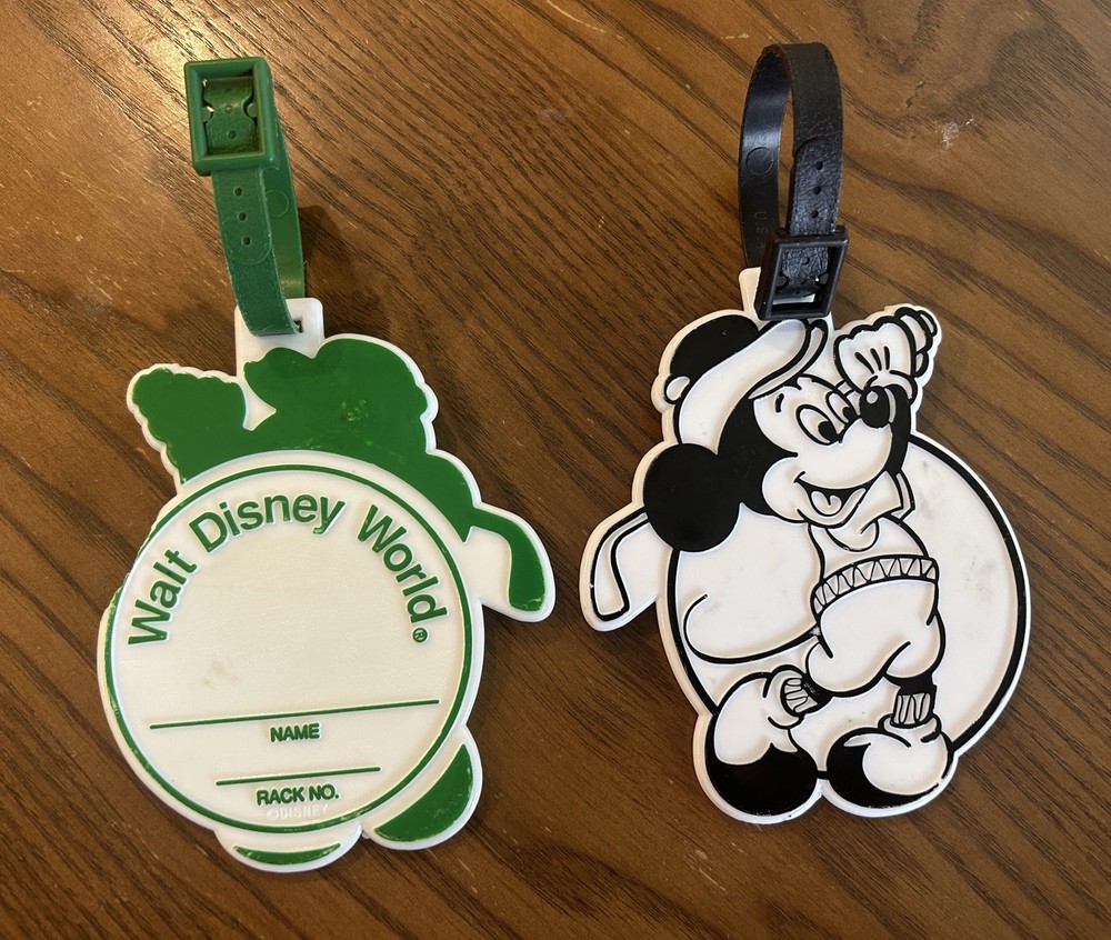Vintage Walt Disney World Collectible golf Bag tags! Great Antique Collectible !