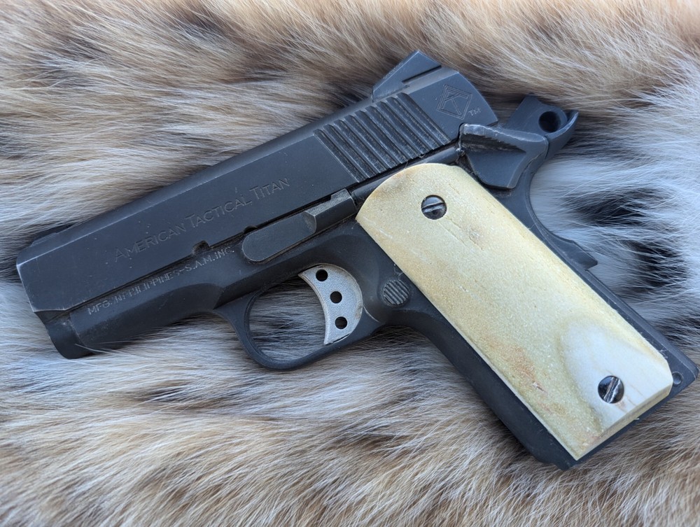 1911 Officer's Model Grips Colt Rock Island Compact Moose Antler Stag USA Made