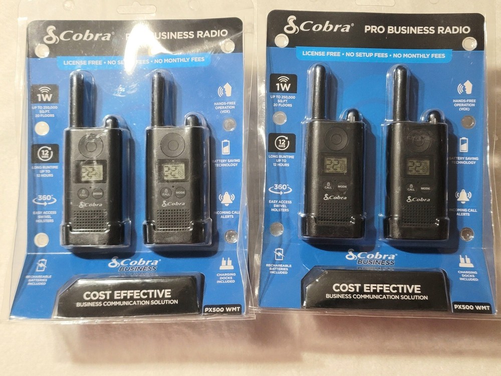 4 NEW Cobra PX500 WMT Walkie Talkies Pro Business Two-Way Radios