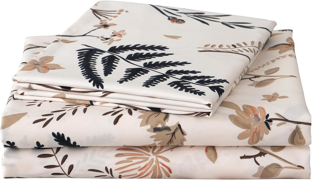 Boho Floral Microfiber Sheet Set Cal King 4 Piece Extra Deep Pocket
