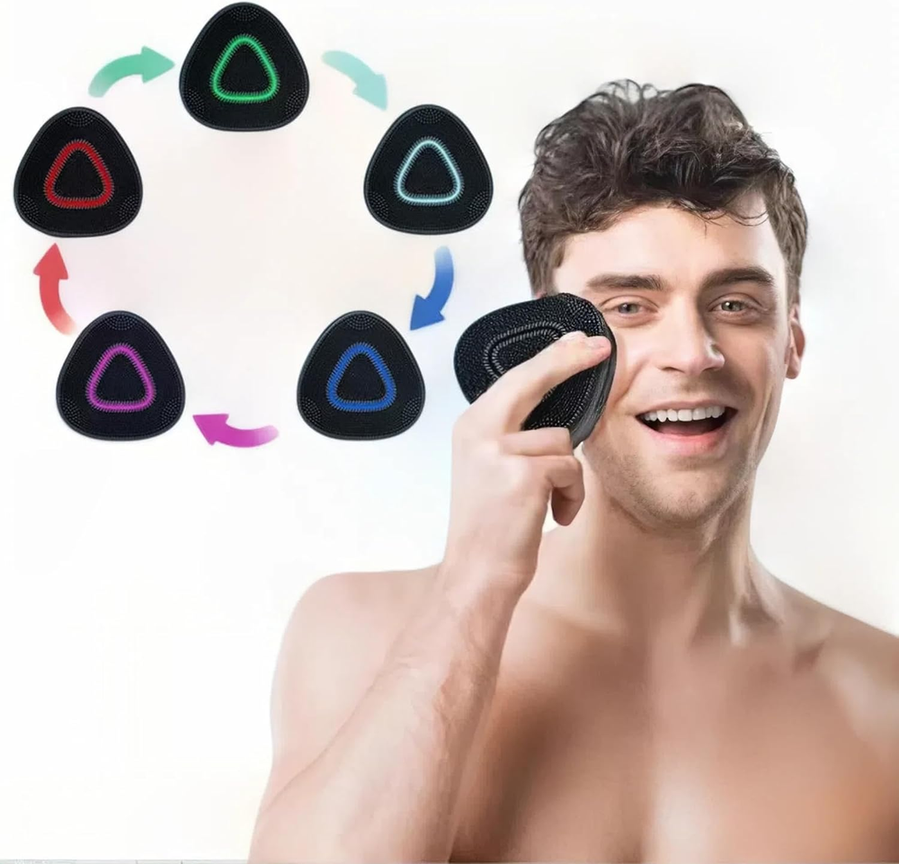 Facial Cleansing Brush Vibrating Face Scrubber Waterproof Rechargeable Silicone