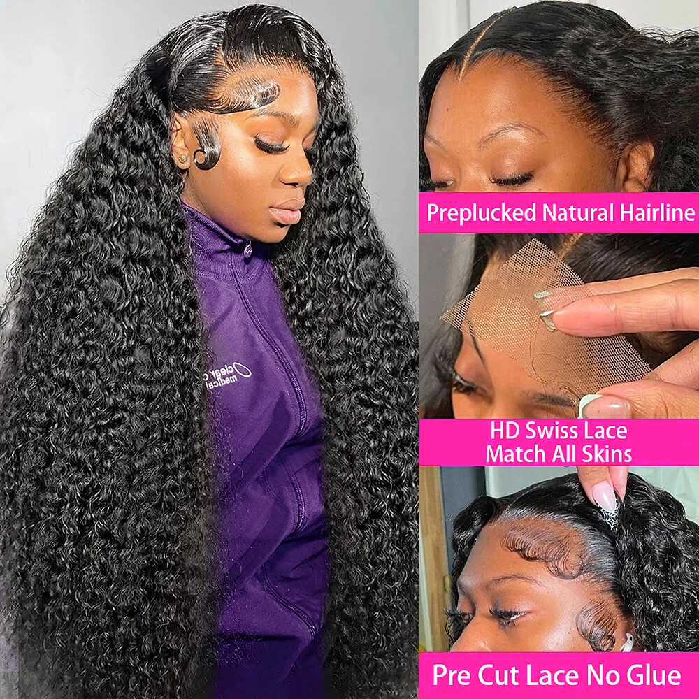 Water Wave Glueless HD Lace Front Wig Human Hair Wear & Go