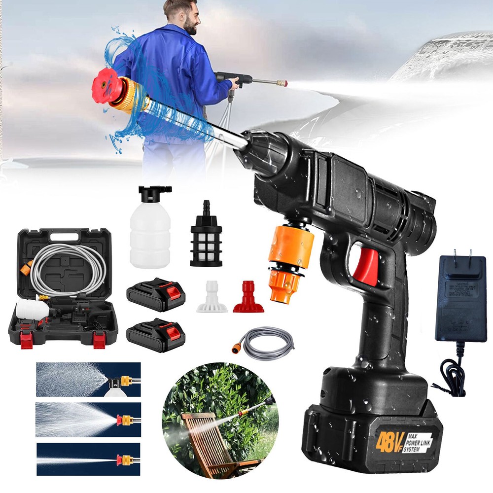 Portable Cordless Power Washer for Cars Yards Cleaning with Water Spray Gun