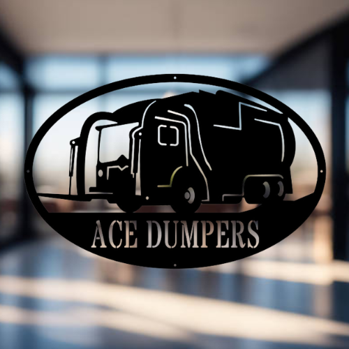 Custom US Front Garbage Truck Driver Metal Wall Art Gift Sign