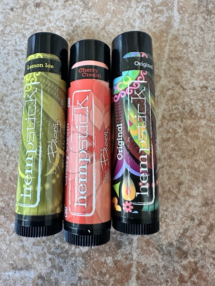 3pcs Hemp Lip Balm Set - Lemon Ice, Original & Cherry Cream