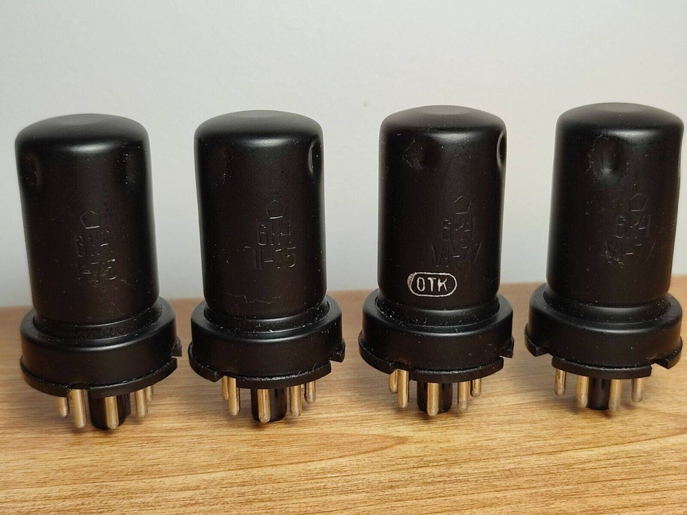 4pcs 6K4 = 6SG7 Pentode Tubes 70's Metal Base USSR OTK