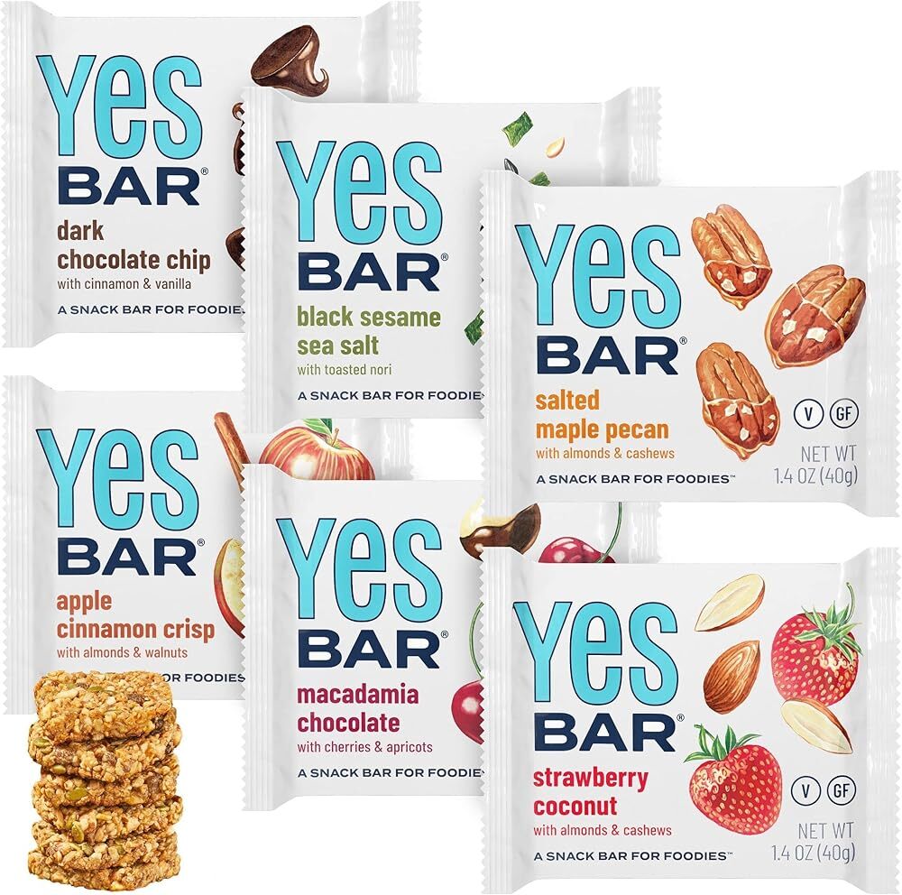 The YES Bar – Six Flavor Variety Pack – Plant Based Protein, Decadent Snack B...