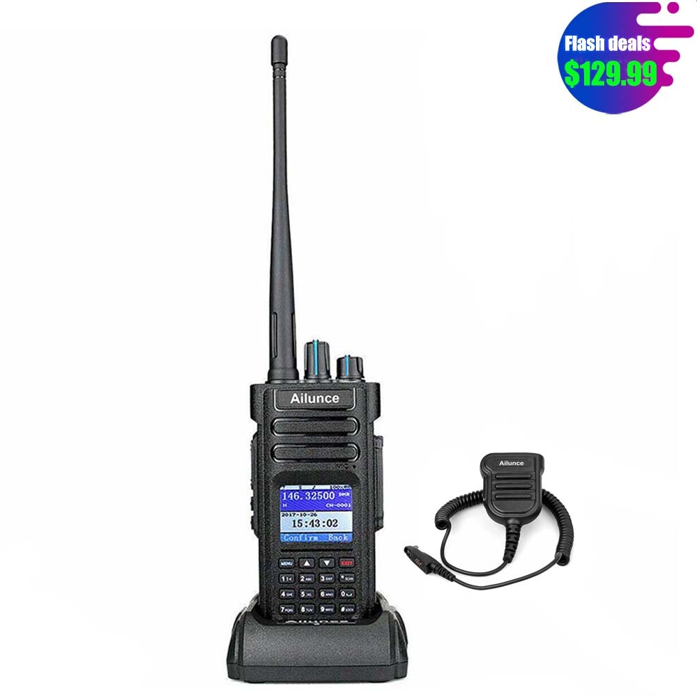 Ailunce HD1 GPS IP67 Ham Walkie Talkies 3200mAh VHF+UHF Two Way Radios+Mic