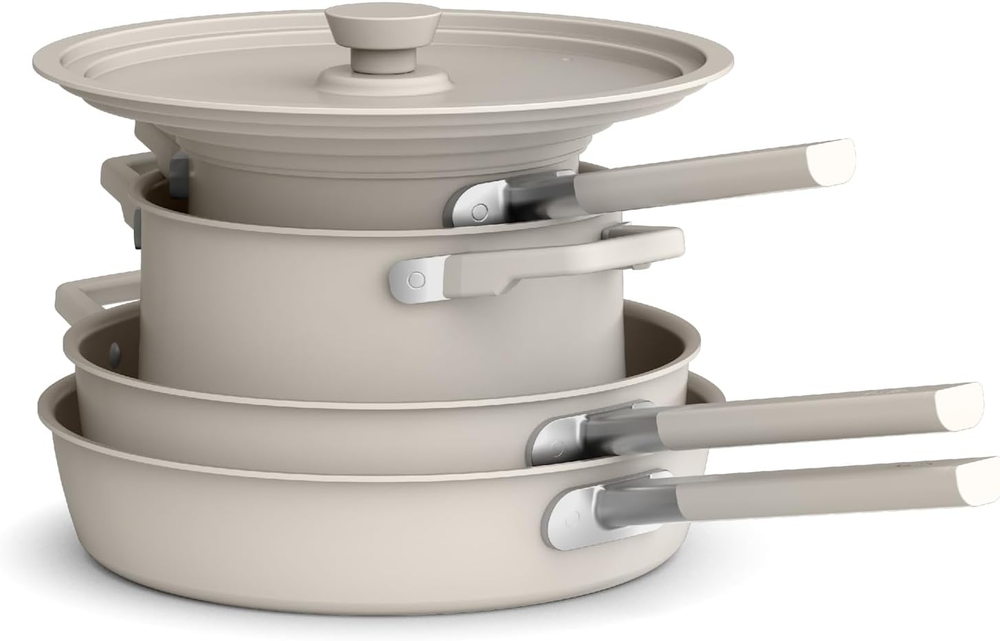 9-Piece Ceramic Nonstick Cookware Set - Oven Safe & Stackable