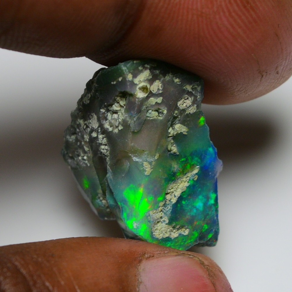 Black Opal Rough 16.15 Carat Natural Ethiopian Welo Opal Raw Fire Opal Gemstone