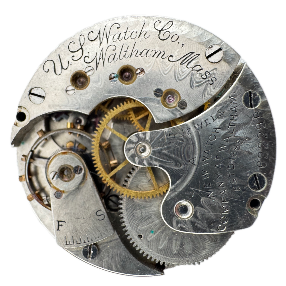 Antique 1902 Waltham 15 Jewel Hunter Pocket Watch Movement 6s 62 USA