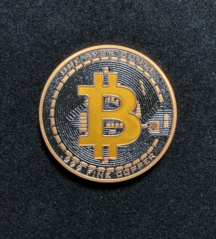 Black PHYSICAL BITCOIN 1 oz Copper Round. Uncirculated. Limited Edition!!